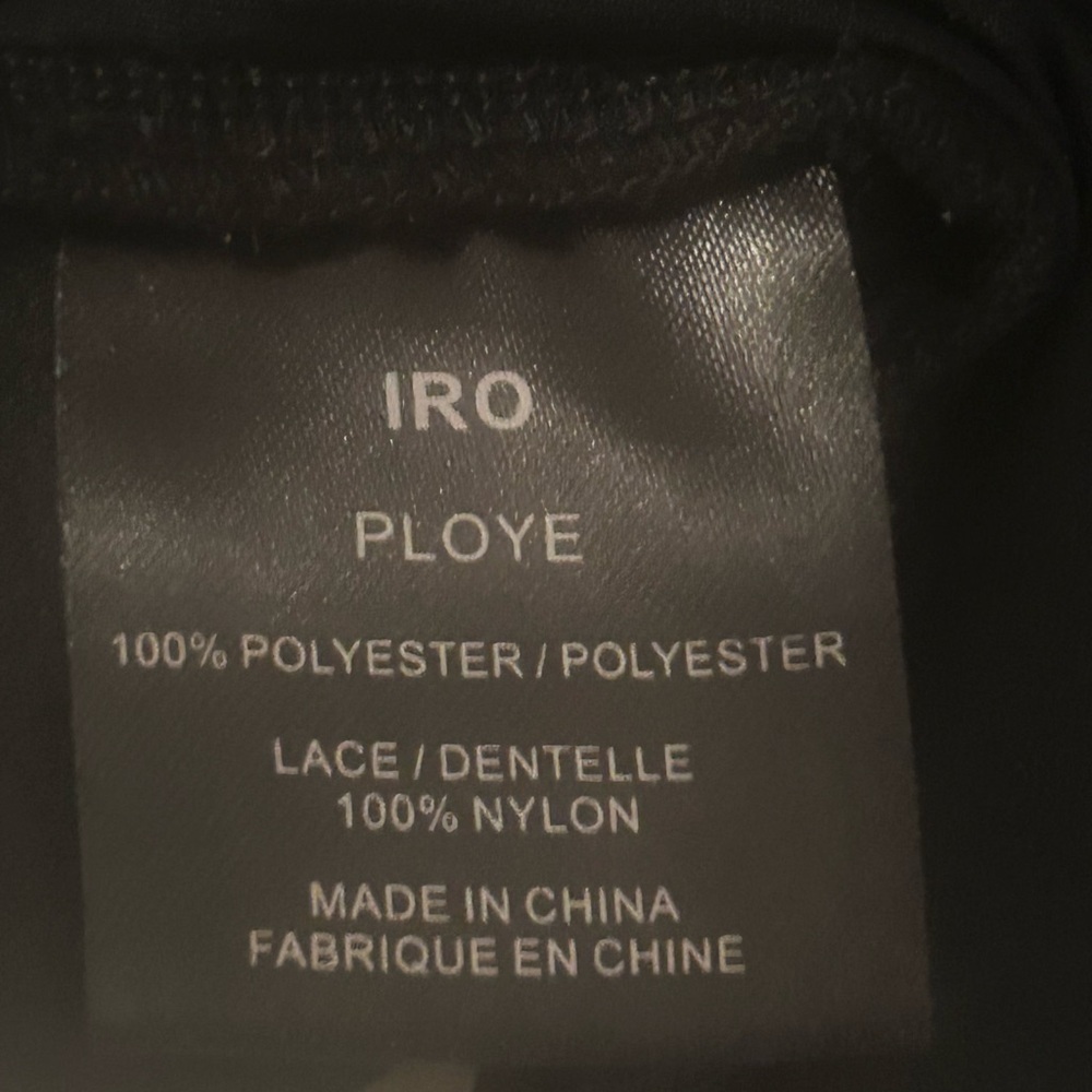 IRO Black Mini Dress Size Medium Crew Neck Cap Sleeve Lace Trim - Picture 8 of 16